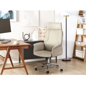 Beliani Office Chair Beige PILOT - Adjustable Swivel Modern Office Furniture Beliani Office Chair Beige PILOT - Adjustable Swivel Modern Office Furniture