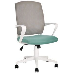 Beliani Office Chair Grey and Teal Blue Polyester Mesh Swivel Desk Computer Adjustable Height - Office Chair Beliani Office Chair Grey and Teal Blue Polyester Mesh Swivel Desk Computer Adjustable Height - Office Chair