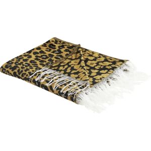 Manta con Patrón de Leopardo Marrón y Negro - Beliani Manta con Patrón de Leopardo Marrón y Negro - Beliani