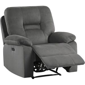 Beliani Electric Recliner Dark Grey Velvet - Modern Living Room Furniture Beliani Electric Recliner Dark Grey Velvet - Modern Living Room Furniture