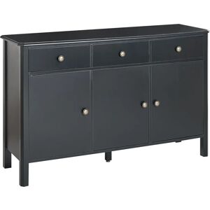 Aparador OLATE Negro de 3 Puertas - Mueble de Almacenamiento Aparador OLATE Negro de 3 Puertas - Mueble de Almacenamiento