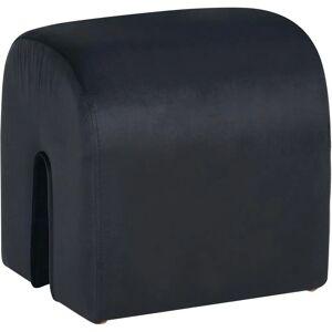 Beliani Black Velvet U-Shaped Pouffe - Pouffe Beliani Black Velvet U-Shaped Pouffe - Pouffe