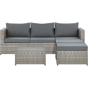 Beliani Garden SABBIA Light Grey Lounge Set - Outdoor Furniture Beliani Garden SABBIA Light Grey Lounge Set - Outdoor Furniture