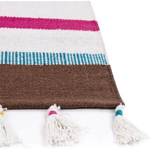 Beliani Cotton Multicolor Striped Handwoven Area Rug - 80x150 cm Beliani Cotton Multicolor Striped Handwoven Area Rug - 80x150 cm