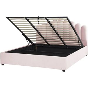 Beliani Storage Bed Pastel Pink Velvet - Storage Bed Beliani Storage Bed Pastel Pink Velvet - Storage Bed