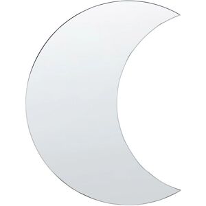 Beliani Wall Mirror Silver - Moon-Shaped Frameless Decoration Beliani Wall Mirror Silver - Moon-Shaped Frameless Decoration