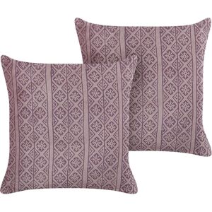 Beliani Velvet Cushions Set - 45x45cm Geometric Pattern Decor Beliani Velvet Cushions Set - 45x45cm Geometric Pattern Decor