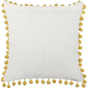 Beliani Yellow Cotton Floral Pattern Cushion - 45x45 cm - Cushions Beliani Yellow Cotton Floral Pattern Cushion - 45x45 cm - Cushions