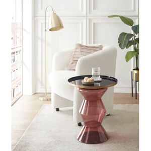 PAROLI Katris II - Runder Beistelltisch - 50cm x 53cm - Rot & Gold PAROLI Katris II - Runder Beistelltisch - 50cm x 53cm - Rot & Gold