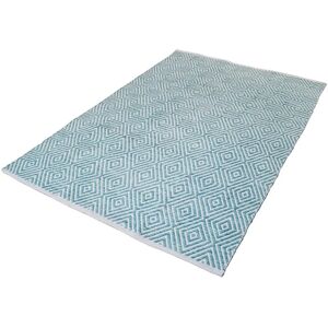 CALO-DELUXE Luba 333 Baumwollteppich - 80x150cm, Türkis - Teppich CALO-DELUXE Luba 333 Baumwollteppich - 80x150cm, Türkis - Teppich