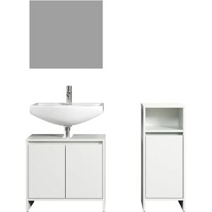 Trendteam Basix Badrumsset - Vit/Gra Melamin, Modern Design Trendteam Basix Badrumsset - Vit/Gra Melamin, Modern Design