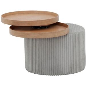 SALESFEVER Beistelltisch - Rund, Stoff, MDF, 50x50x45cm SALESFEVER Beistelltisch - Rund, Stoff, MDF, 50x50x45cm
