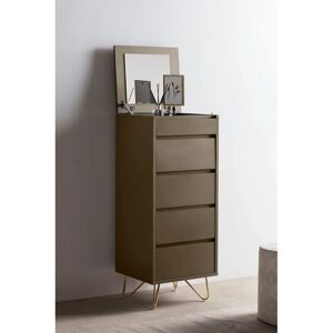 SALESFEVER Hochkommode - Skandinavisches Design - 4 Schubladen - Spiegel - 45x40x110cm SALESFEVER Hochkommode - Skandinavisches Design - 4 Schubladen - Spiegel - 45x40x110cm