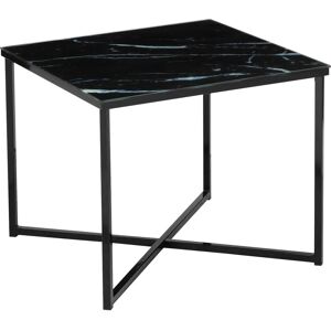 SALESFEVER Beistelltisch - Quadratisch Glas Metall Schwarz SALESFEVER Beistelltisch - Quadratisch Glas Metall Schwarz
