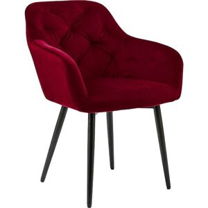 SALESFEVER Roter Samtvelours Esszimmerstuhl - Moderner Polsterstuhl SALESFEVER Roter Samtvelours Esszimmerstuhl - Moderner Polsterstuhl