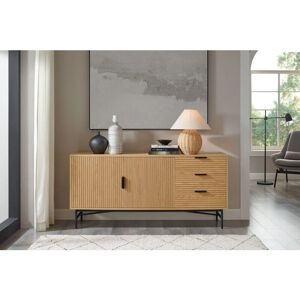 SALESFEVER Sideboard - 160cm, beige, MDF, Furnier, Metall SALESFEVER Sideboard - 160cm, beige, MDF, Furnier, Metall