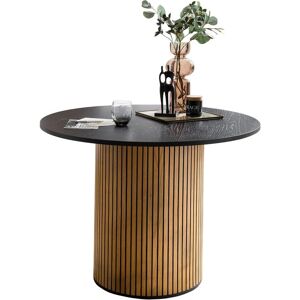 SALESFEVER Rund Esstisch - Eichenfurnier - Schwarz/Natur SALESFEVER Rund Esstisch - Eichenfurnier - Schwarz/Natur