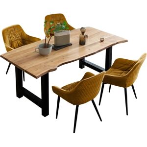 SalesFever Essgruppe - 5-tlg., Senfgelb, 180x90, Modernes Design SalesFever Essgruppe - 5-tlg., Senfgelb, 180x90, Modernes Design