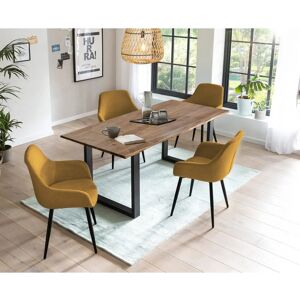 Salesfever Essgruppe - Walnusstisch & Gelbe Stühle - Modern, 4 Stühle Salesfever Essgruppe - Walnusstisch & Gelbe Stühle - Modern, 4 Stühle