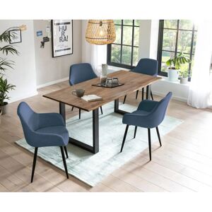 SALESFEVER Walnuss Essgruppe - Modernes Design, 4 Stühle SALESFEVER Walnuss Essgruppe - Modernes Design, 4 Stühle