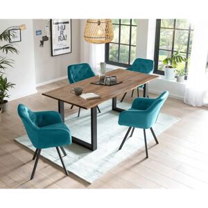 SalesFever Walnuss Esstisch-Set mit 4 Stühlen - Modernes Design SalesFever Walnuss Esstisch-Set mit 4 Stühlen - Modernes Design