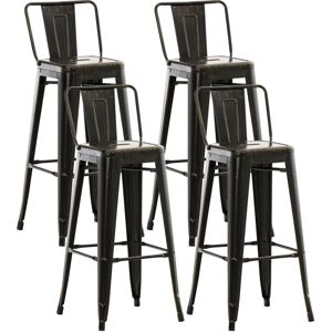 Ensemble de 4 tabourets de bar Mason en métal - Noir-Or - 96cm Ensemble de 4 tabourets de bar Mason en métal - Noir-Or - 96cm