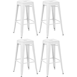 Homestoreking Tabourets de Métal Blanc Joshua - Empilables, Résistants, Style Industriel Moderne Homestoreking Tabourets de Métal Blanc Joshua - Empilables, Résistants, Style Industriel Moderne