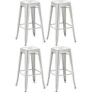 CLP Joshua Tabouret de bar Argenté Empilable Moderne - Tabouret de bar CLP Joshua Tabouret de bar Argenté Empilable Moderne - Tabouret de bar