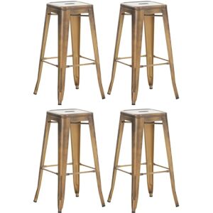 Homestoreking 4 Tabourets Joshua Or 43x43x77 - Bar Stools Homestoreking 4 Tabourets Joshua Or 43x43x77 - Bar Stools