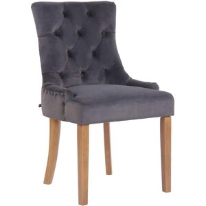 Chaise de salle à manger en velours gris foncé - Style classique - Publicité Chaise de salle à manger en velours gris foncé - Style classique - Publicité