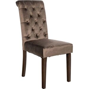 CLP Silla elegante marrón terciopelo respaldo alto - Silla CLP Silla elegante marrón terciopelo respaldo alto - Silla