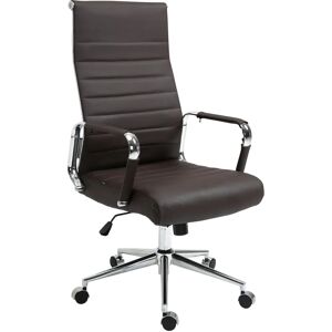 Chaise de Bureau CLP - Cuir véritable avec métal chromé - Marron - Chaise de Bureau Chaise de Bureau CLP - Cuir véritable avec métal chromé - Marron - Chaise de Bureau