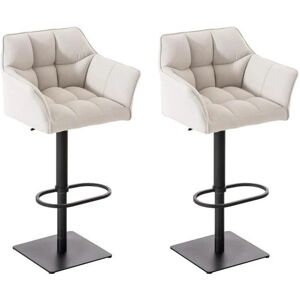 Conjunto de 2 taburetes de bar en tela negro/blanco CLP Damaso Conjunto de 2 taburetes de bar en tela negro/blanco CLP Damaso