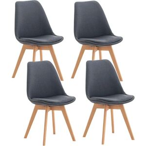 Ensemble de 4 chaises de salle à manger CLP - Structure en bois, Tissu, Gris Foncé - Publicité Ensemble de 4 chaises de salle à manger CLP - Structure en bois, Tissu, Gris Foncé - Publicité