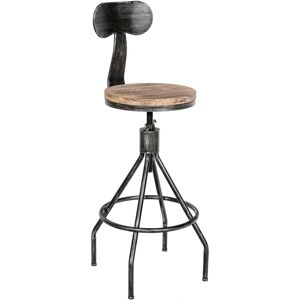 Homestoreking Hanam Tabouret de Bar Réglable Métal et Bois - Style Industriel Homestoreking Hanam Tabouret de Bar Réglable Métal et Bois - Style Industriel