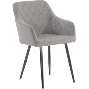CLP Chaise de salle à manger en velours gris - Chaise de salle à manger CLP Chaise de salle à manger en velours gris - Chaise de salle à manger