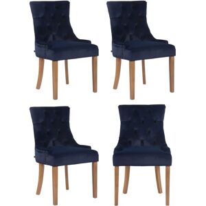 CLP Ensemble de 4 Chaises en Velours Aberdeen - Style Chesterfield - Publicité CLP Ensemble de 4 Chaises en Velours Aberdeen - Style Chesterfield - Publicité