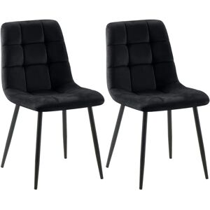 Ensemble de 2 Chaises de Salle à Manger Tilde - Velours ou Tissu Ensemble de 2 Chaises de Salle à Manger Tilde - Velours ou Tissu
