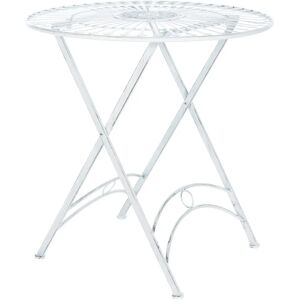 CLP Table Extérieur Tegal Métal Blanc Antique 71x71x71cm - Publicité CLP Table Extérieur Tegal Métal Blanc Antique 71x71x71cm - Publicité