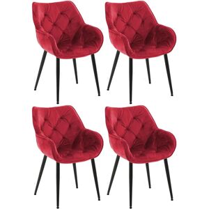 CLP Tanna Velours Rouge 4 Chaises - Mobilier de Salle à Manger - Publicité CLP Tanna Velours Rouge 4 Chaises - Mobilier de Salle à Manger - Publicité