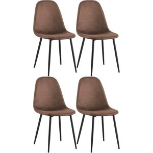 CLP Conjunto de 4 Sillas de Comedor Marrón CLP Conjunto de 4 Sillas de Comedor Marrón