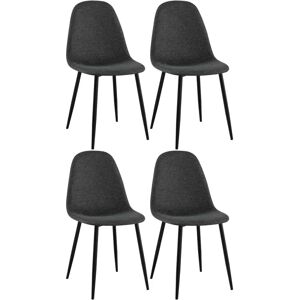 CLP Ensemble de 4 Chaises Napier Noires - Publicité CLP Ensemble de 4 Chaises Napier Noires - Publicité