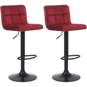 CLP Feni Tabourets en velours rouge 2 pièces - Tabourets de bar - Publicité CLP Feni Tabourets en velours rouge 2 pièces - Tabourets de bar - Publicité