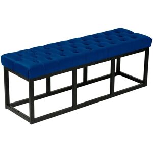Banc Polson Velours Noir - Rembourré, Structure Métallique, 120cm Banc Polson Velours Noir - Rembourré, Structure Métallique, 120cm