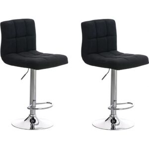 Ensemble de Tabourets de Bar en Tissu Noir CLP - Réglables et Pivotants - Publicité Ensemble de Tabourets de Bar en Tissu Noir CLP - Réglables et Pivotants - Publicité