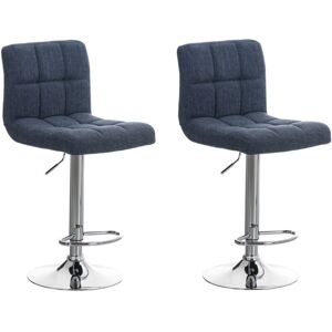 CLP Lot de 2 Tabourets Bleus - Réglables et Pivotants - Publicité CLP Lot de 2 Tabourets Bleus - Réglables et Pivotants - Publicité