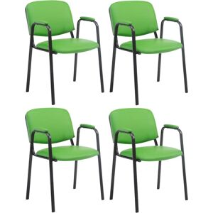 Sedia conferenza Ken Pro - Set di 4 con rivestimento in similpelle verde Sedia conferenza Ken Pro - Set di 4 con rivestimento in similpelle verde