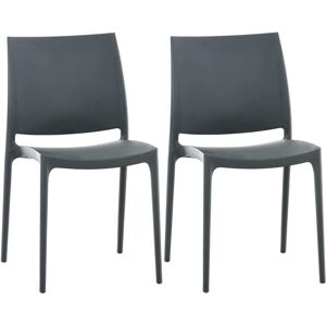 CLP Modello 2 Sedie da Giardino Impilabili - Plastica Durevole - 81cm CLP Modello 2 Sedie da Giardino Impilabili - Plastica Durevole - 81cm
