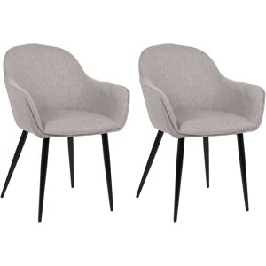 Conjunto de 2 sillas de comedor en tela gris CLP Conjunto de 2 sillas de comedor en tela gris CLP