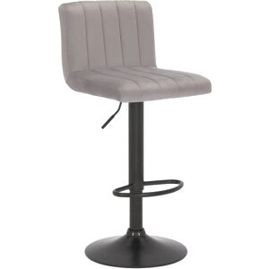 Tabouret de Bar Gris en Velours avec Structure en Métal Noir - Tabouret - Publicité Tabouret de Bar Gris en Velours avec Structure en Métal Noir - Tabouret - Publicité